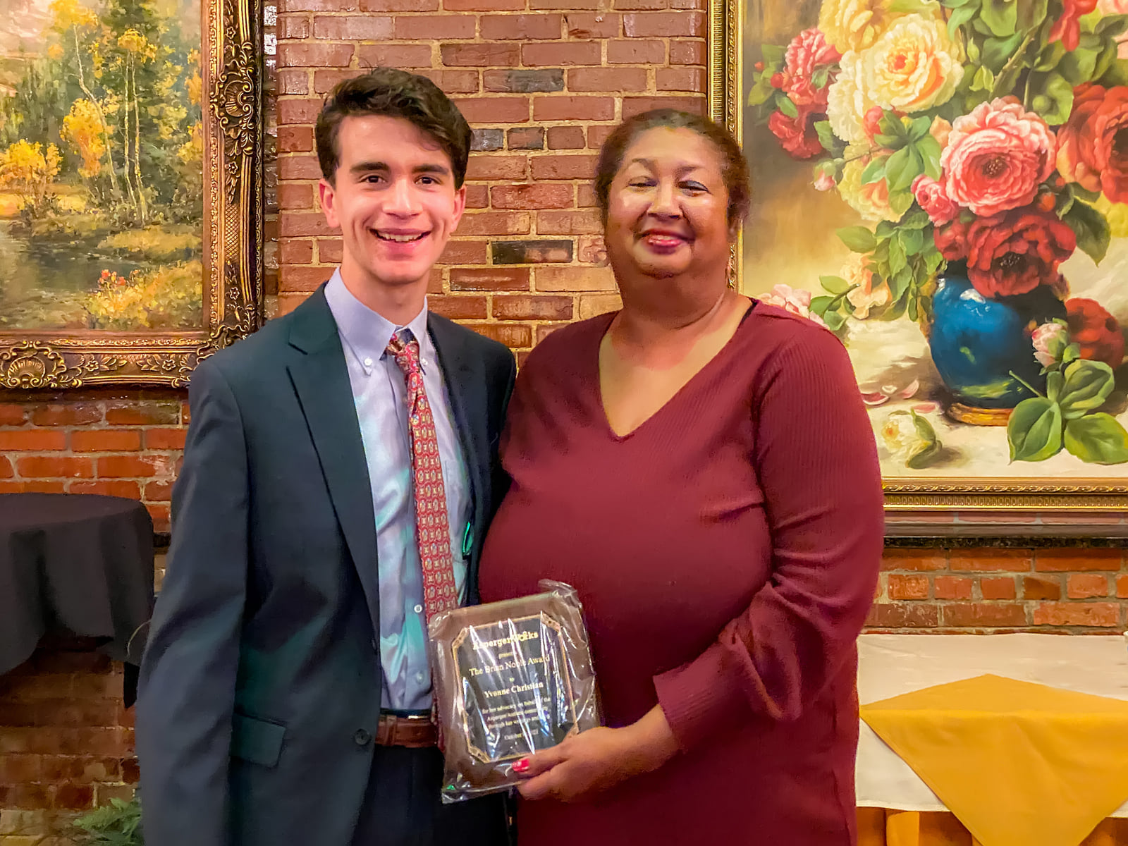 Yvonne Christian with Board President, Josiah Morrow